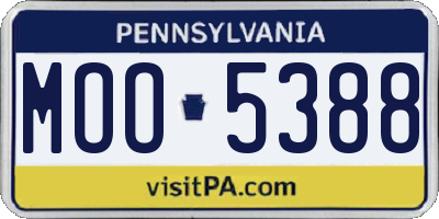 PA license plate MOO5388