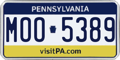 PA license plate MOO5389