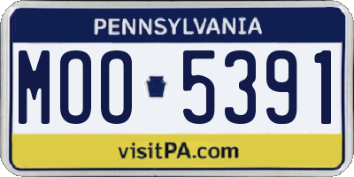 PA license plate MOO5391