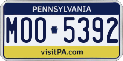 PA license plate MOO5392
