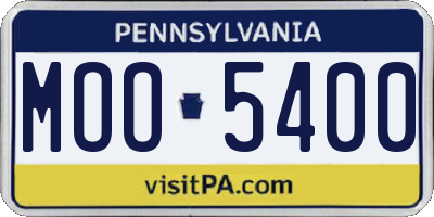 PA license plate MOO5400
