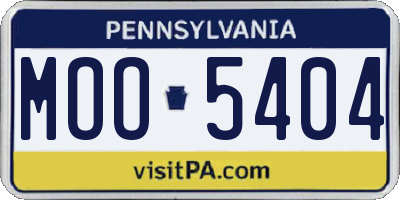 PA license plate MOO5404