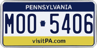 PA license plate MOO5406