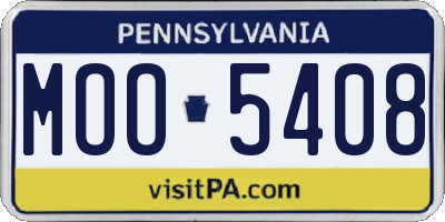PA license plate MOO5408