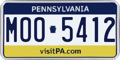 PA license plate MOO5412