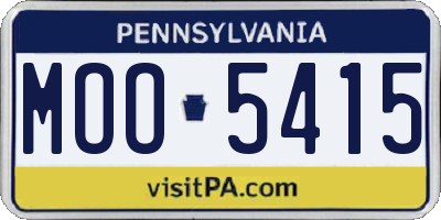 PA license plate MOO5415