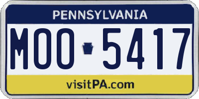 PA license plate MOO5417