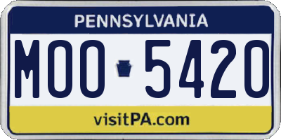 PA license plate MOO5420