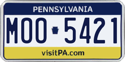 PA license plate MOO5421