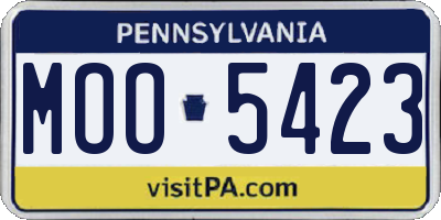 PA license plate MOO5423