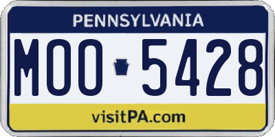 PA license plate MOO5428