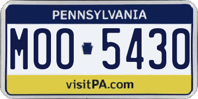 PA license plate MOO5430