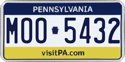 PA license plate MOO5432