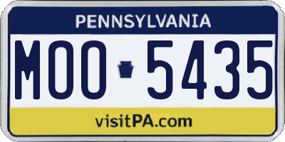 PA license plate MOO5435