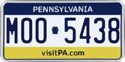 PA license plate MOO5438