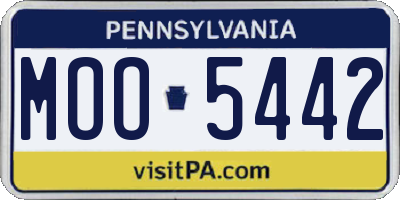 PA license plate MOO5442