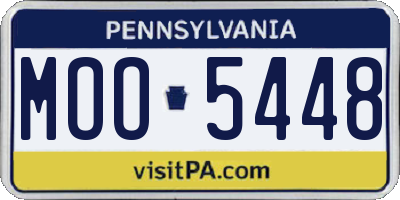PA license plate MOO5448