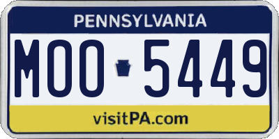 PA license plate MOO5449