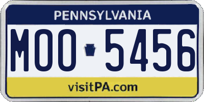 PA license plate MOO5456
