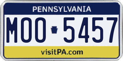 PA license plate MOO5457