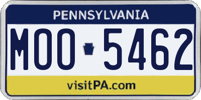 PA license plate MOO5462