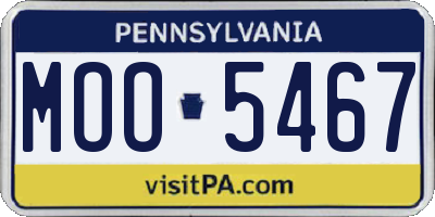 PA license plate MOO5467