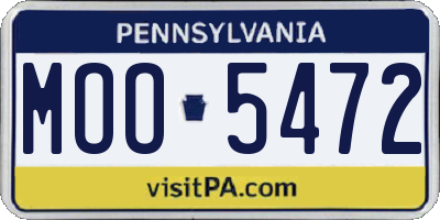 PA license plate MOO5472