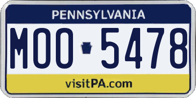 PA license plate MOO5478