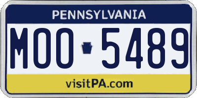 PA license plate MOO5489