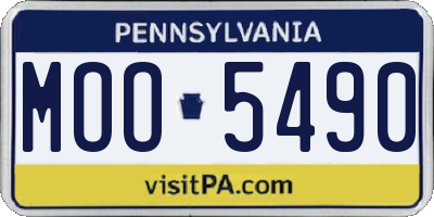 PA license plate MOO5490
