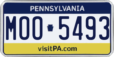PA license plate MOO5493