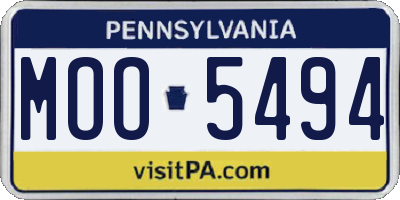 PA license plate MOO5494