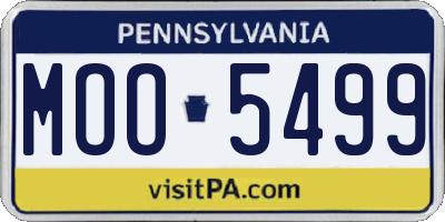 PA license plate MOO5499