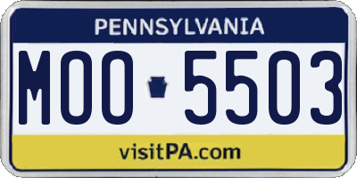 PA license plate MOO5503
