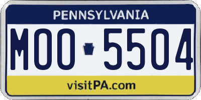 PA license plate MOO5504