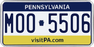 PA license plate MOO5506