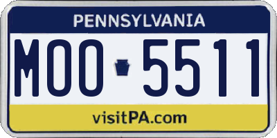 PA license plate MOO5511