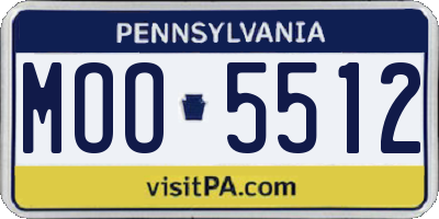 PA license plate MOO5512