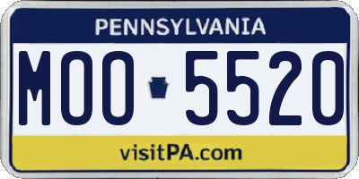 PA license plate MOO5520