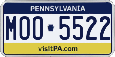 PA license plate MOO5522