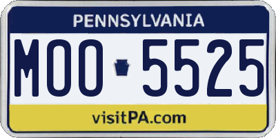 PA license plate MOO5525