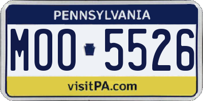 PA license plate MOO5526