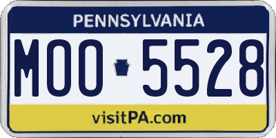 PA license plate MOO5528