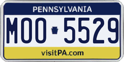 PA license plate MOO5529