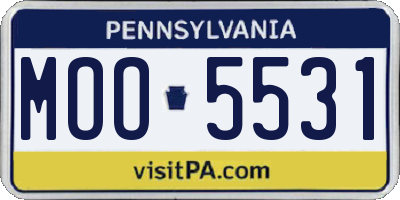PA license plate MOO5531