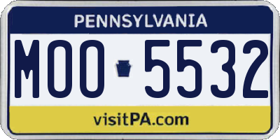 PA license plate MOO5532