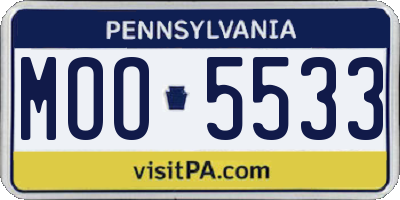 PA license plate MOO5533