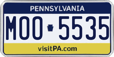 PA license plate MOO5535