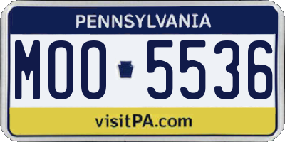 PA license plate MOO5536