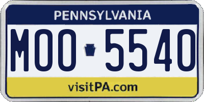 PA license plate MOO5540